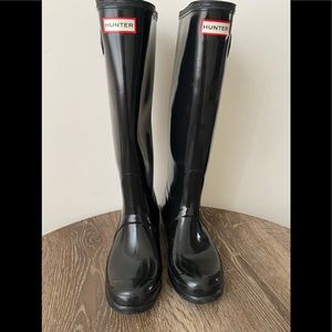 Hunter Tall Glossy Black Boots